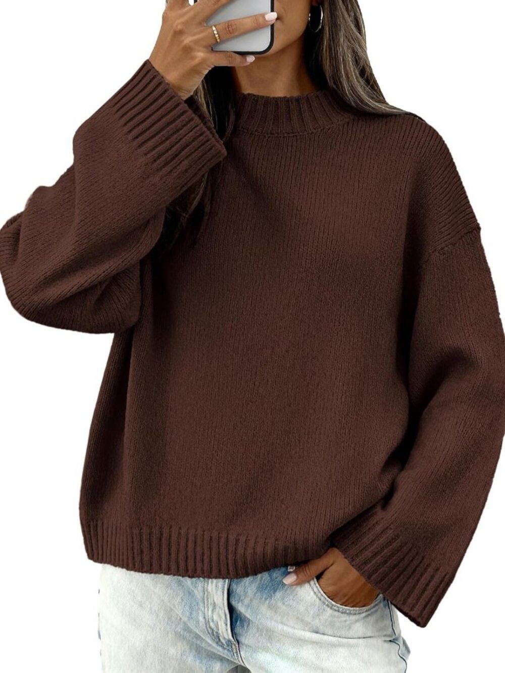 Cozy Fall Sweater for Women | Crewneck Loose Fit Winter Fashion Top